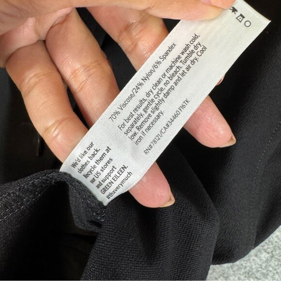 Eileen Fisher Black Blazer Jacket  Viscose Blend Workwear Minimalist Size L - Picture 6 of 13